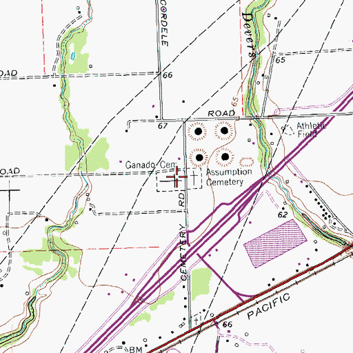 Topographic Map of Ganado Cemetery, TX