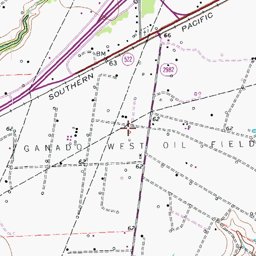 Topographic Map of Ganado West Oil Field, TX