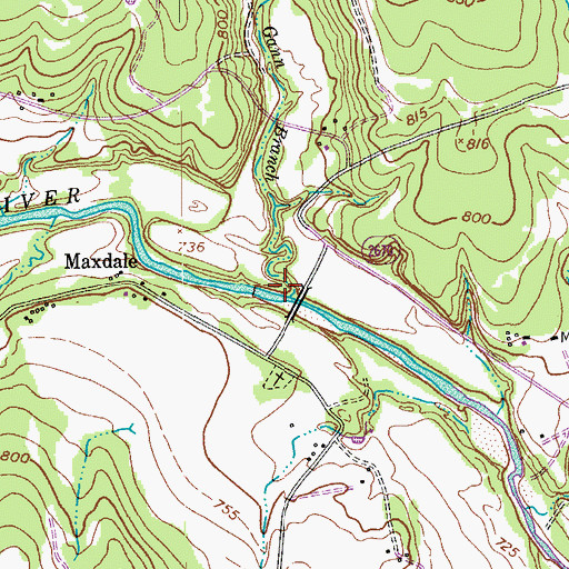 Topographic Map of Gann Branch, TX