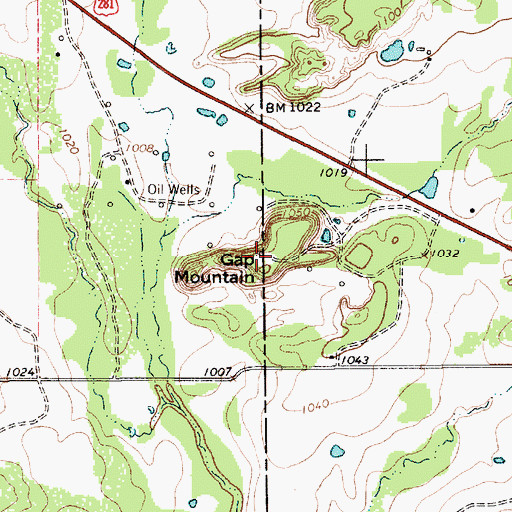 Topographic Map of Gap Mountain, TX