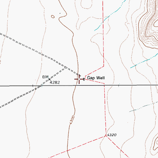 Topographic Map of Gap Well, TX