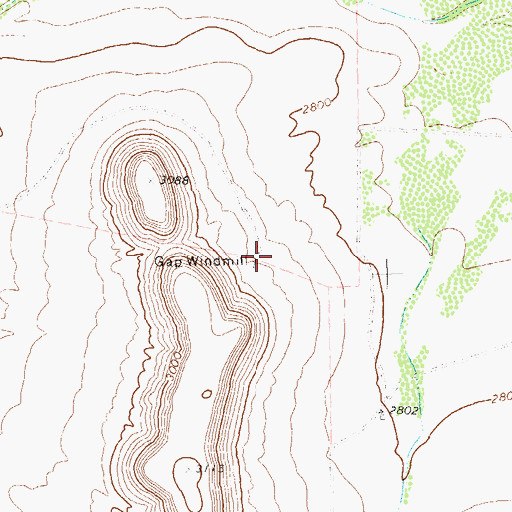 Topographic Map of Gap Windmill, TX