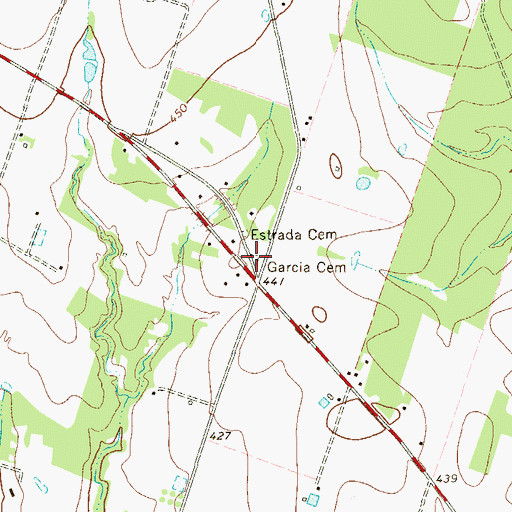 Topographic Map of Garcia Cemetery, TX