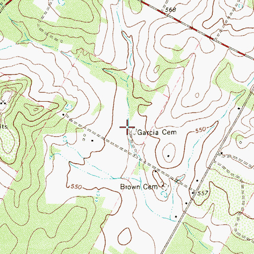 Topographic Map of Garcia Cemetery, TX