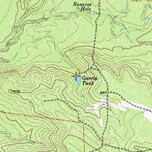 Topographic Map of Garcia Tank, TX