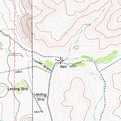 Topographic Map of Garden Draw, TX