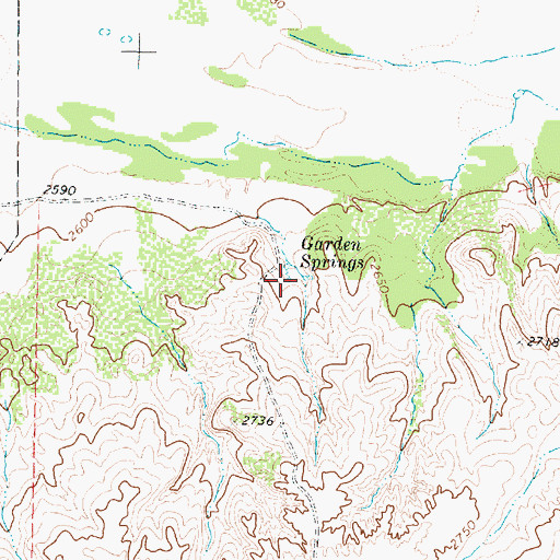Topographic Map of Garden Springs, TX