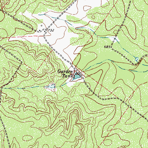 Topographic Map of Garden Tank, TX