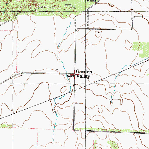 Topographic Map of Garden Valley School, TX