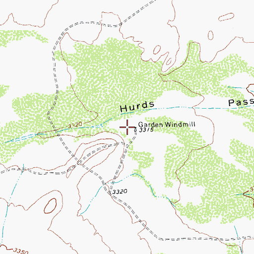 Topographic Map of Garden Windmill, TX
