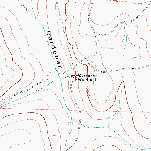 Topographic Map of Gardener Windmill, TX