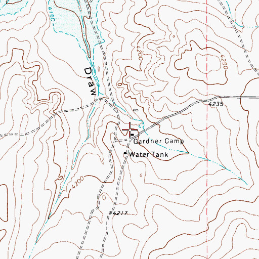 Topographic Map of Gardner Camp, TX