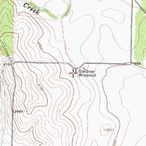Topographic Map of Gardner Windmill, TX