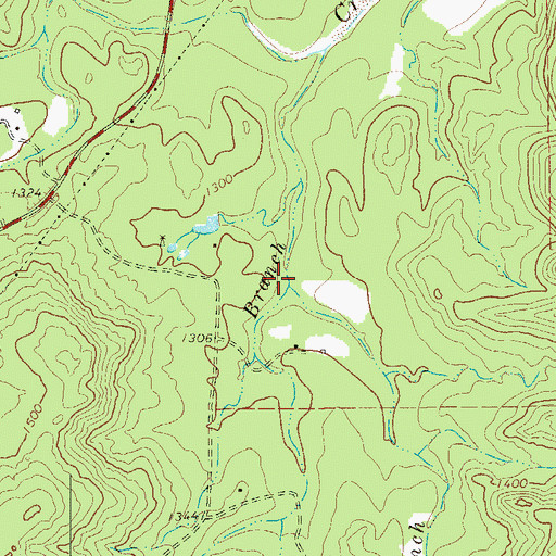 Topographic Map of Garrett Branch, TX