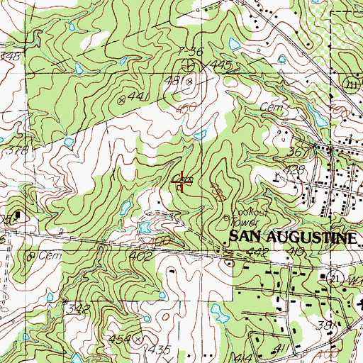 Topographic Map of Garrett Cemetery, TX