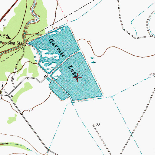 Topographic Map of Garrett Lakes, TX