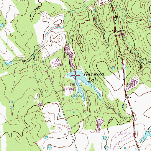 Topographic Map of Garwood Lake, TX