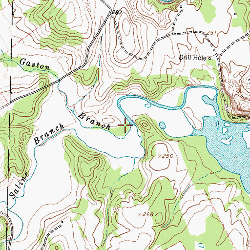 Topographic Map of Gaston Branch, TX