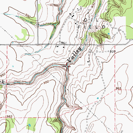 Topographic Map of Gaston Creek, TX