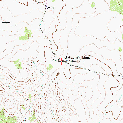 Topographic Map of Gates Williams Windmill, TX