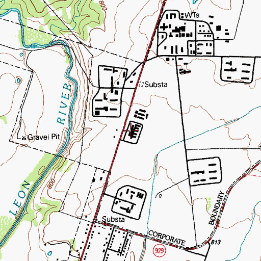Topographic Map of Gatesville State School for Boys, TX