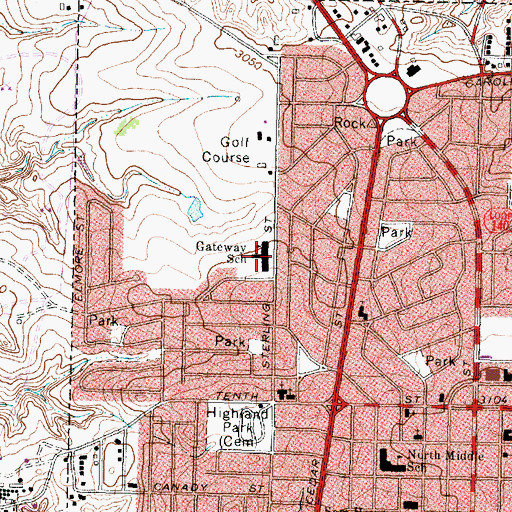 Topographic Map of Gateway School, TX