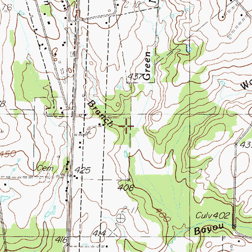 Topographic Map of Gatlin Branch, TX