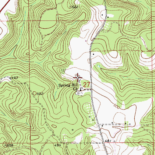 Topographic Map of Springhill Cemetery, AL