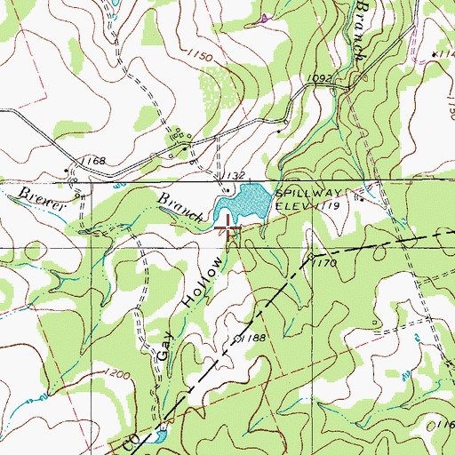 Topographic Map of Gay Hollow, TX