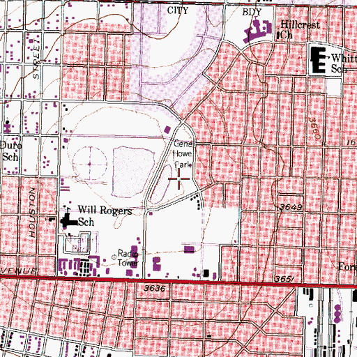 Topographic Map of Gene Howe Park, TX