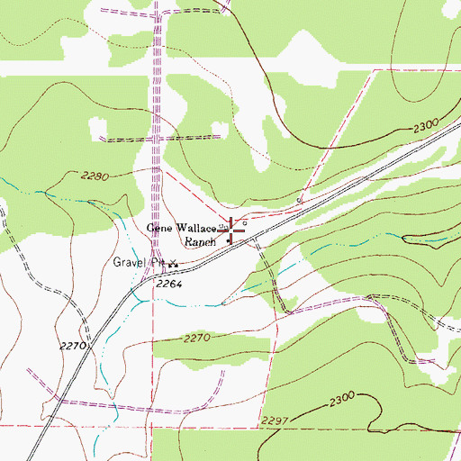 Topographic Map of Gene Wallace Ranch, TX