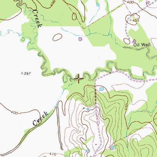 Topographic Map of Gentry Creek, TX