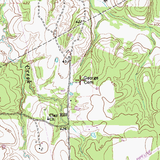 Topographic Map of George Cemetery, TX