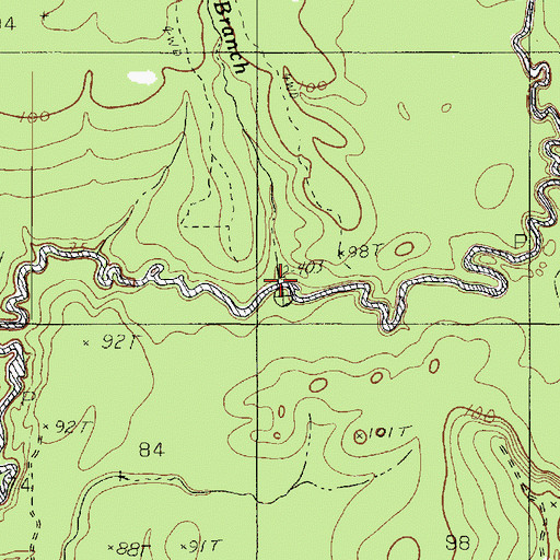 Topographic Map of George Lewis Branch, TX