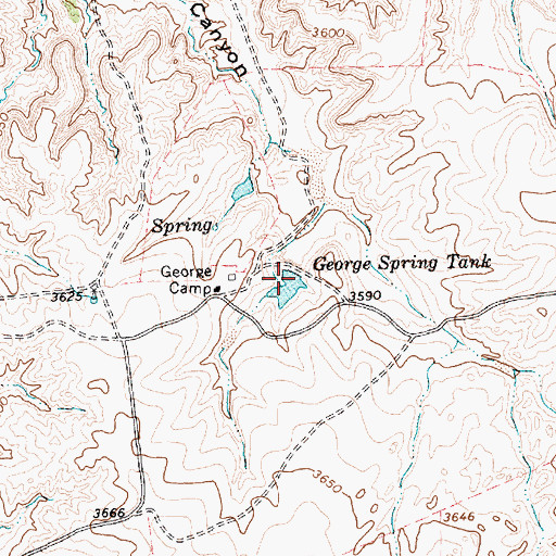 Topographic Map of George Spring Tank, TX