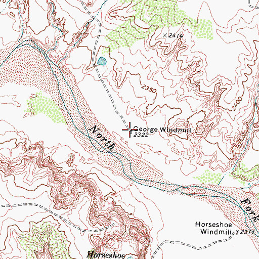 Topographic Map of George Windmill, TX