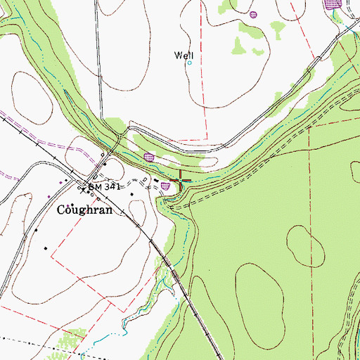 Topographic Map of Georgetown Creek, TX
