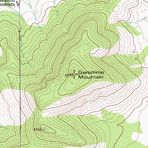 Topographic Map of Geronimo Mountain, TX
