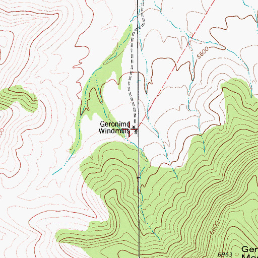 Topographic Map of Geronimo Windmills, TX
