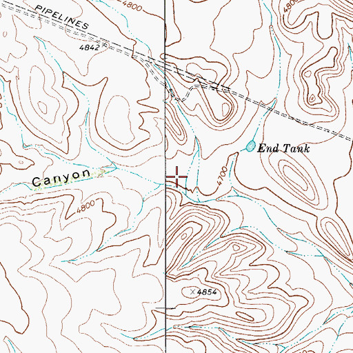 Topographic Map of Getaway Canyon, TX