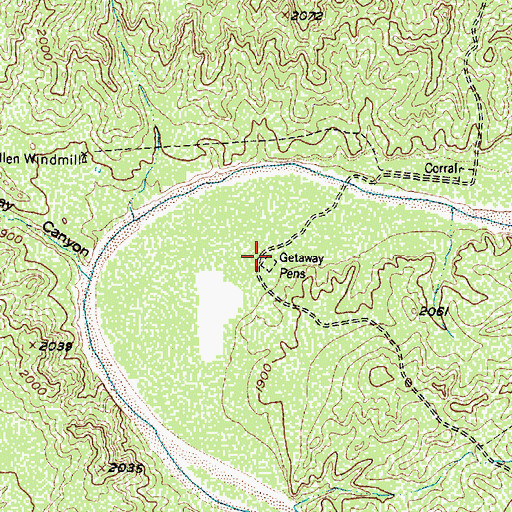 Topographic Map of Getaway Pens, TX