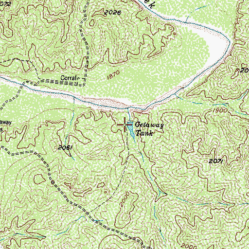 Topographic Map of Getaway Tank, TX