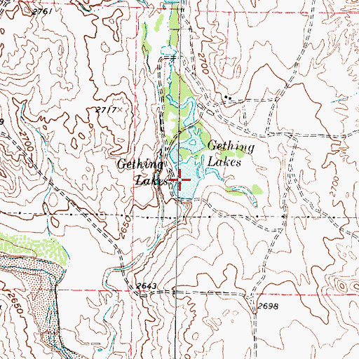 Topographic Map of Gething Lakes, TX