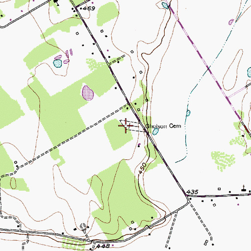 Topographic Map of Gholson Cemetery, TX
