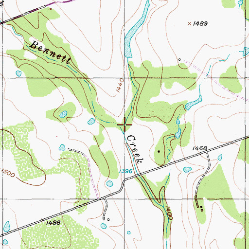 Topographic Map of Gholson Creek, TX