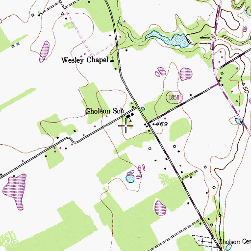 Topographic Map of Gholson School, TX