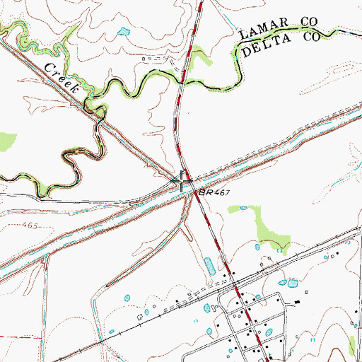 Topographic Map of Ghost Creek, TX