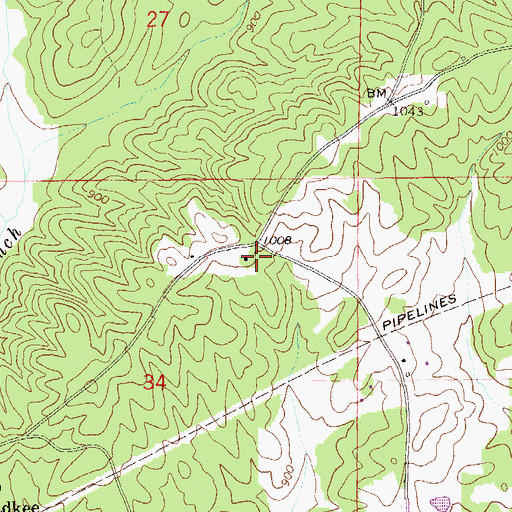 Topographic Map of Pine Hill Church, AL