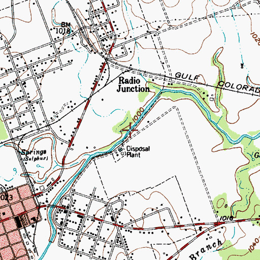 Topographic Map of Gibson Branch, TX
