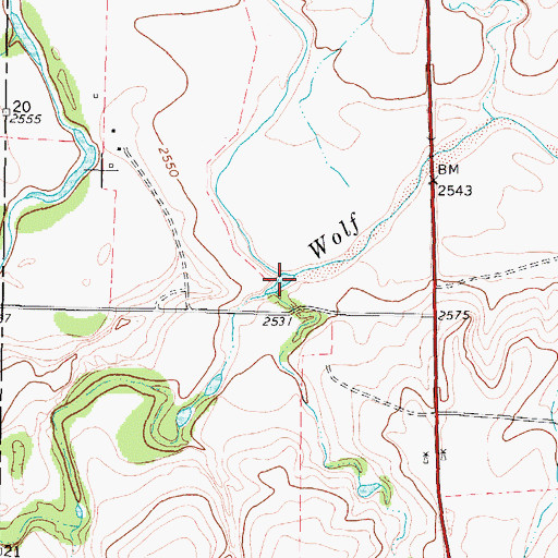 Topographic Map of Gibson Creek, TX